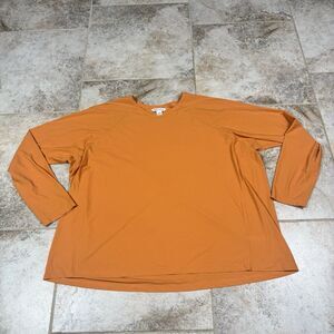 Athleta Ultimate Train Top Womens 3X Yellow Long Sleeved Stretch Casual Plus